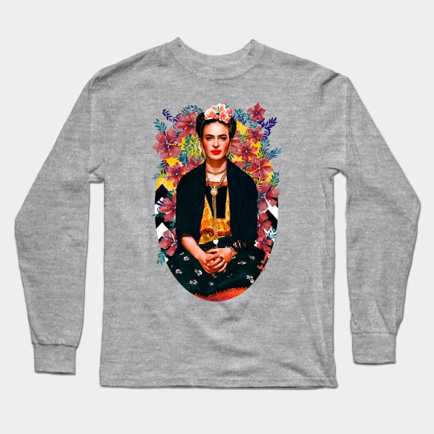 Frida Tropical Long Sleeve T-Shirt by jurumple